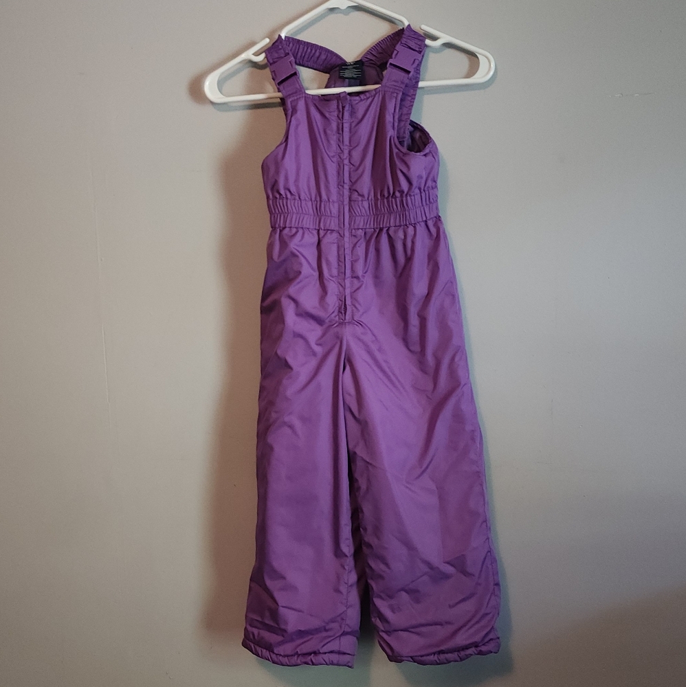 Faded Glory Purple Bib Snow Suit Insulated Winter Overalls Ski Pants